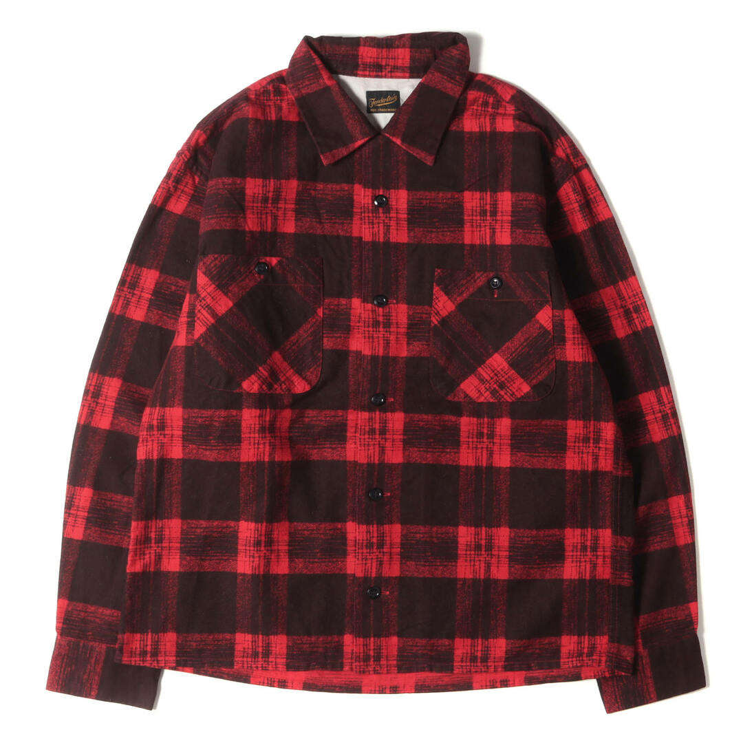 TENDERLOIN(テンダーロイン)のTENDERLOIN テンダーロイン シャツ サイズ:S 16AW プリントチェック オープンカラー フランネル シャツ T-PRINT FLANNEL CHECK SHT レッド ブラック 赤黒 トップス カジュアルシャツ 長袖【メンズ】【中古】 メンズのトップス(シャツ)の商品写真