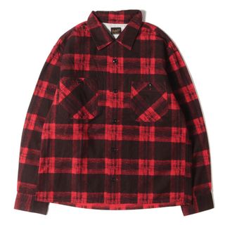 テンダーロイン(TENDERLOIN)のTENDERLOIN テンダーロイン シャツ サイズ:S 16AW プリントチェック オープンカラー フランネル シャツ T-PRINT FLANNEL CHECK SHT レッド ブラック 赤黒 トップス カジュアルシャツ 長袖【メンズ】【中古】(シャツ)