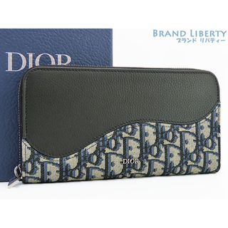 ディオール(Dior)の新古品クリスチャン ディオールサドルオブリーク ジャカードラウンドファス(長財布)