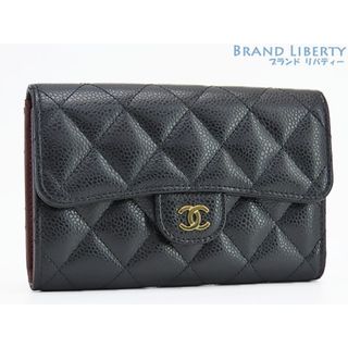 CHANEL - 未使用シャネルマトラッセココマークキャビアスキン三つ折り