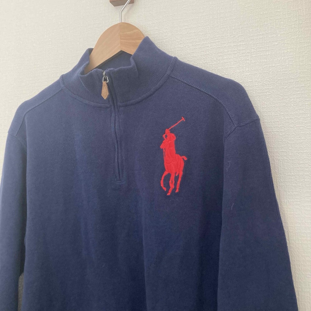 POLO RALPH LAUREN(ポロラルフローレン)のポロバイラルフローレン　ニット　セーター　ハーフジップ　ビッグポニー　長袖　L メンズのトップス(ニット/セーター)の商品写真