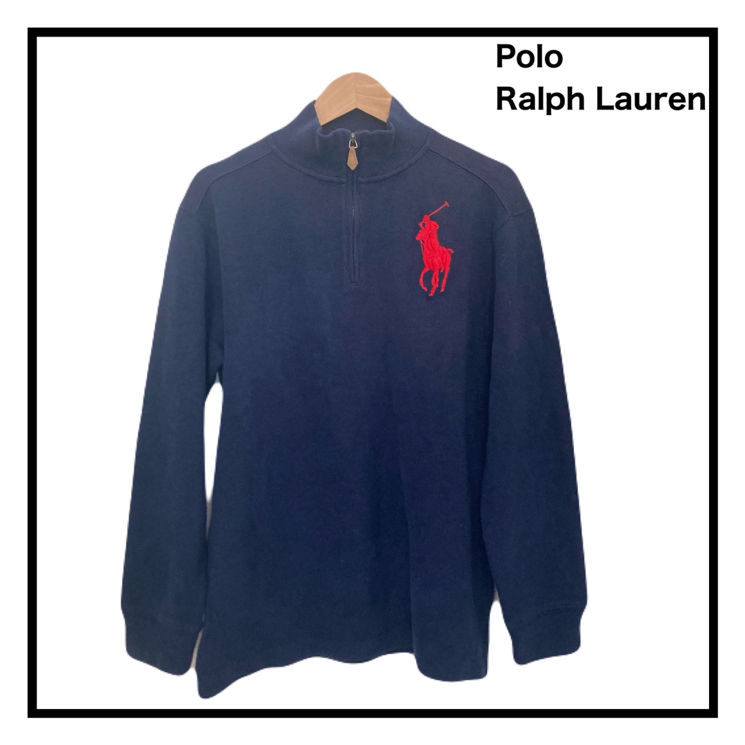 POLO RALPH LAUREN(ポロラルフローレン)のポロバイラルフローレン　ニット　セーター　ハーフジップ　ビッグポニー　長袖　L メンズのトップス(ニット/セーター)の商品写真