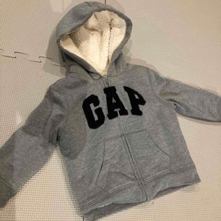 ギャップキッズ(GAP Kids)のギャップ　パーカー　グレー　パーカー付き　ボア　90(ジャケット/上着)