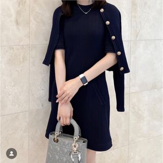 ザラ(ZARA)のzara ゴールドボタンニットミニワンピース(ミニワンピース)