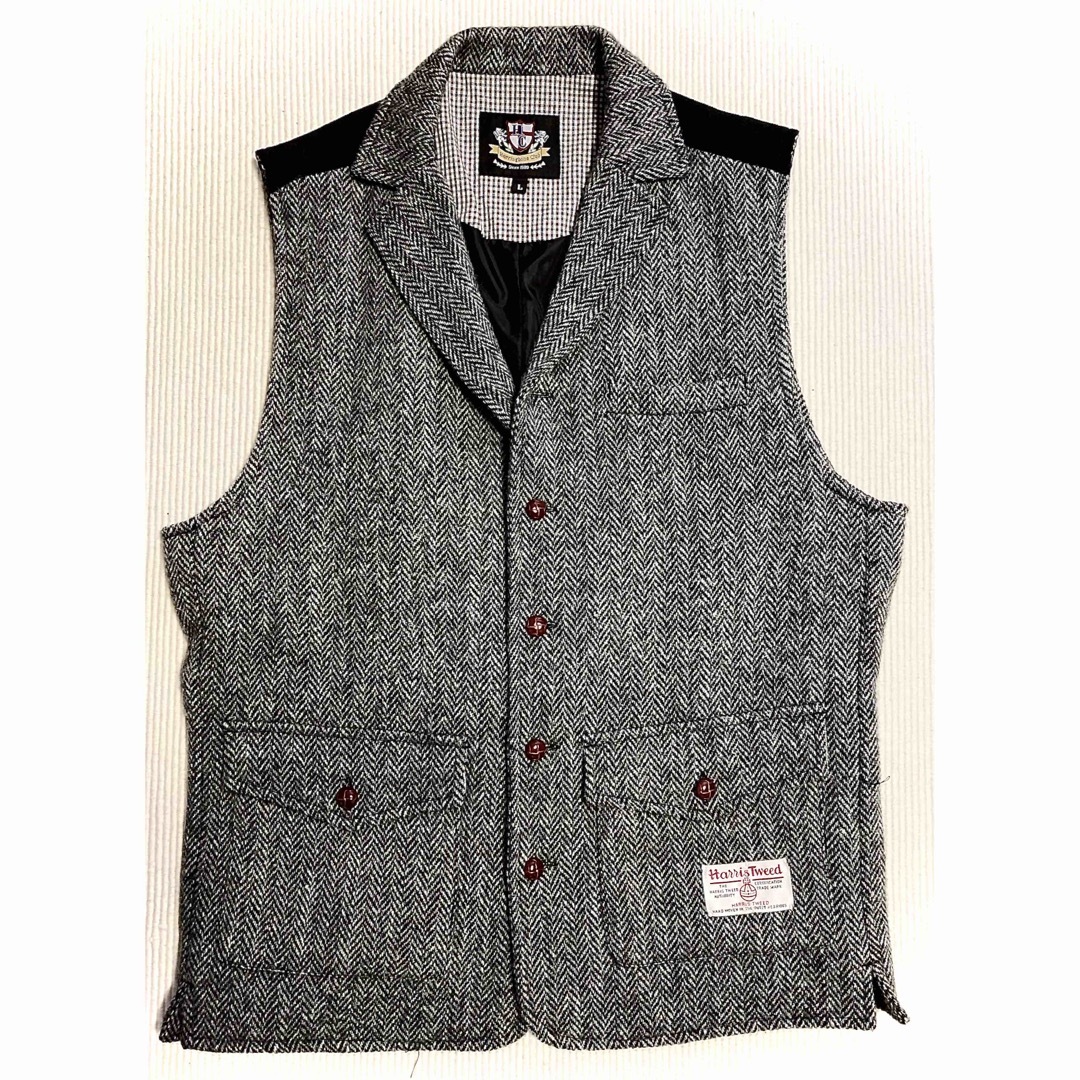 Harris Tweed - HARRIS TWEED ハリスツイード ジレ ベスト 襟 Harris Tweed - HARRIS TWEED ハリスツイード ジレ ベスト 襟