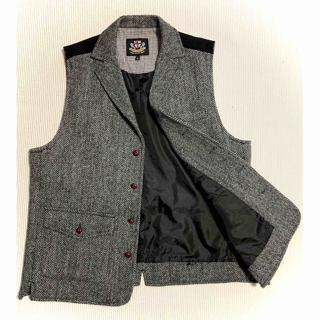 Harris Tweed(ハリスツイード)のHARRIS TWEED ハリスツイード ジレ ベスト 襟付きベスト Lサイズ メンズのトップス(ベスト)の商品写真