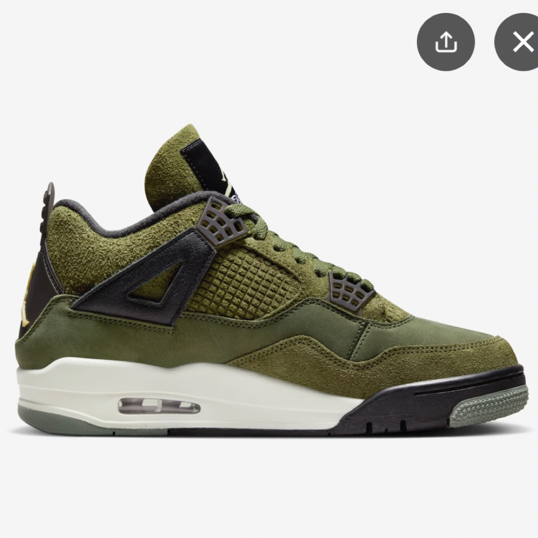 Jordan Brand（NIKE）(ジョーダン)の新品　NIKE エアジョーダン 4 Olive オリーブ　27.0cm  メンズの靴/シューズ(スニーカー)の商品写真