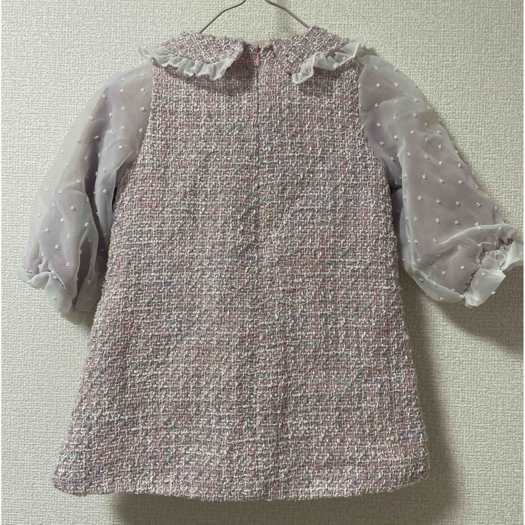 ツイードワンピース キッズ/ベビー/マタニティのキッズ服女の子用(90cm~)(ワンピース)の商品写真