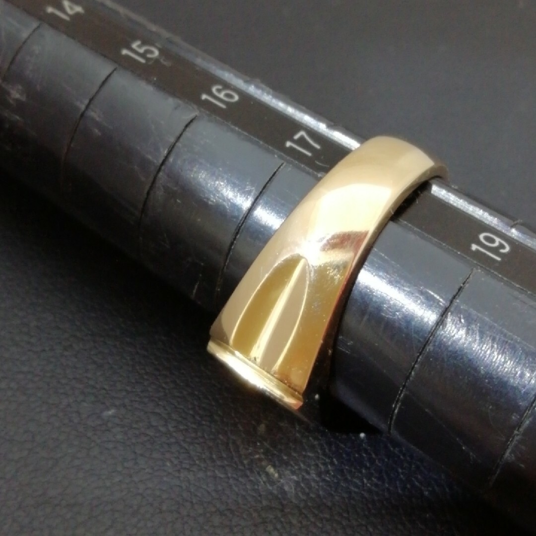 K18◻️印台デザイン✨ダイヤ0.12ct付き✨リング✨　印台綺麗メンズリング メンズのアクセサリー(リング(指輪))の商品写真