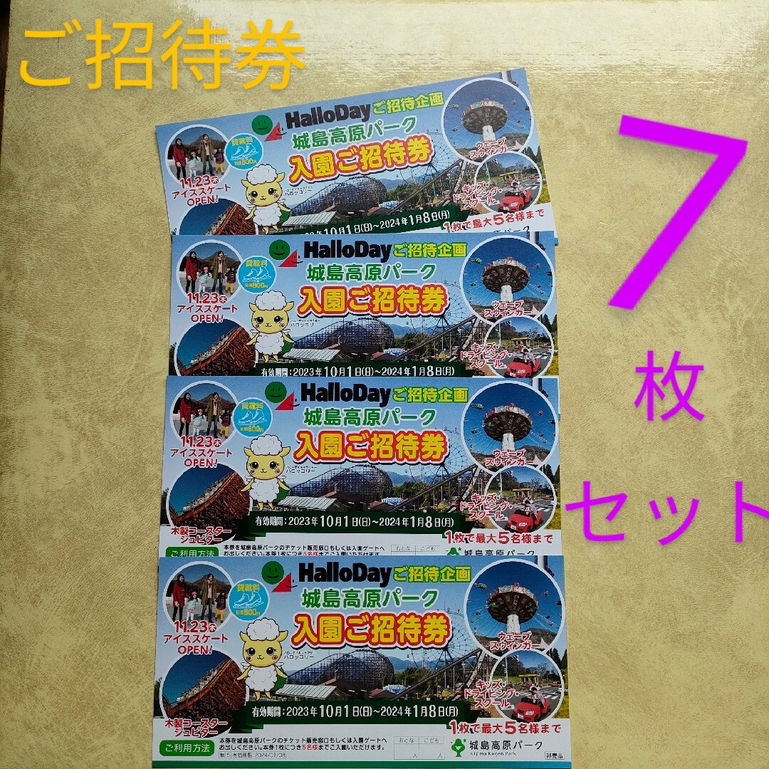 城島高原パーク入園ご招待券　チケット　大分県　テーマパーク　遊園地アトラクション チケットの施設利用券(遊園地/テーマパーク)の商品写真