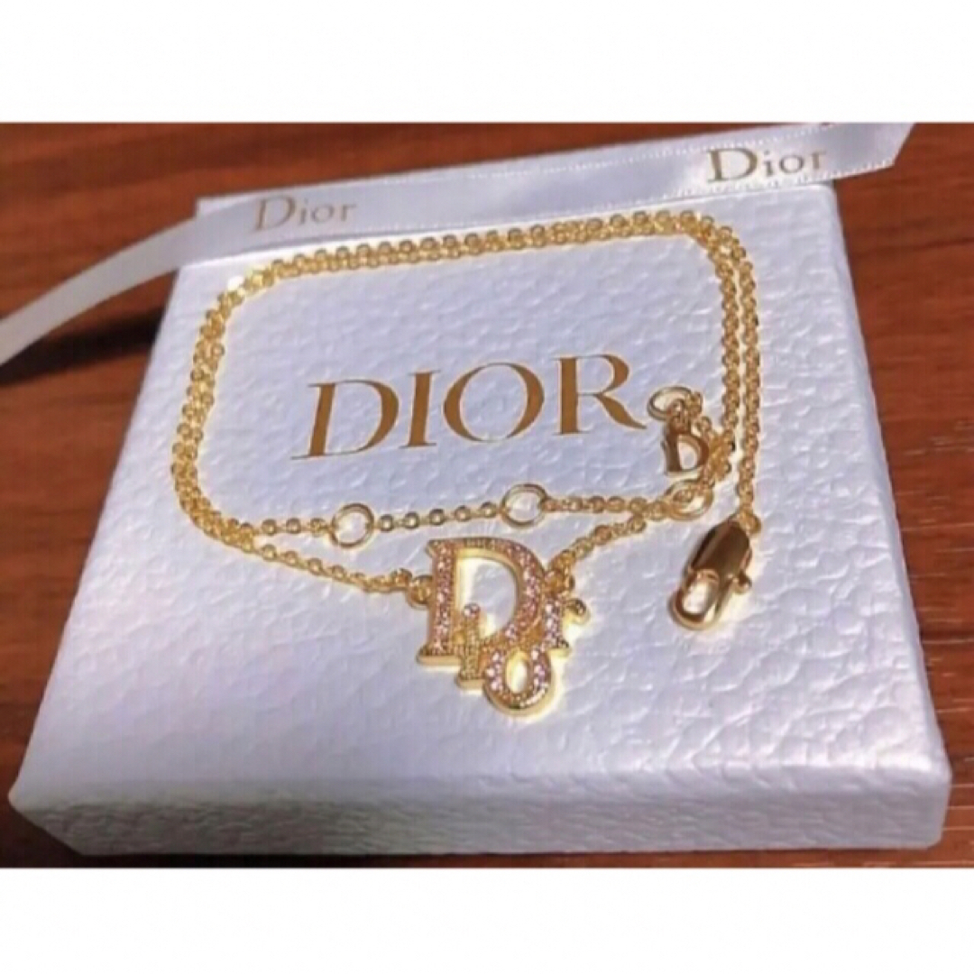 Christian Dior - Dior ピンク ネックレス ゴールド キラキラ Diorロゴ