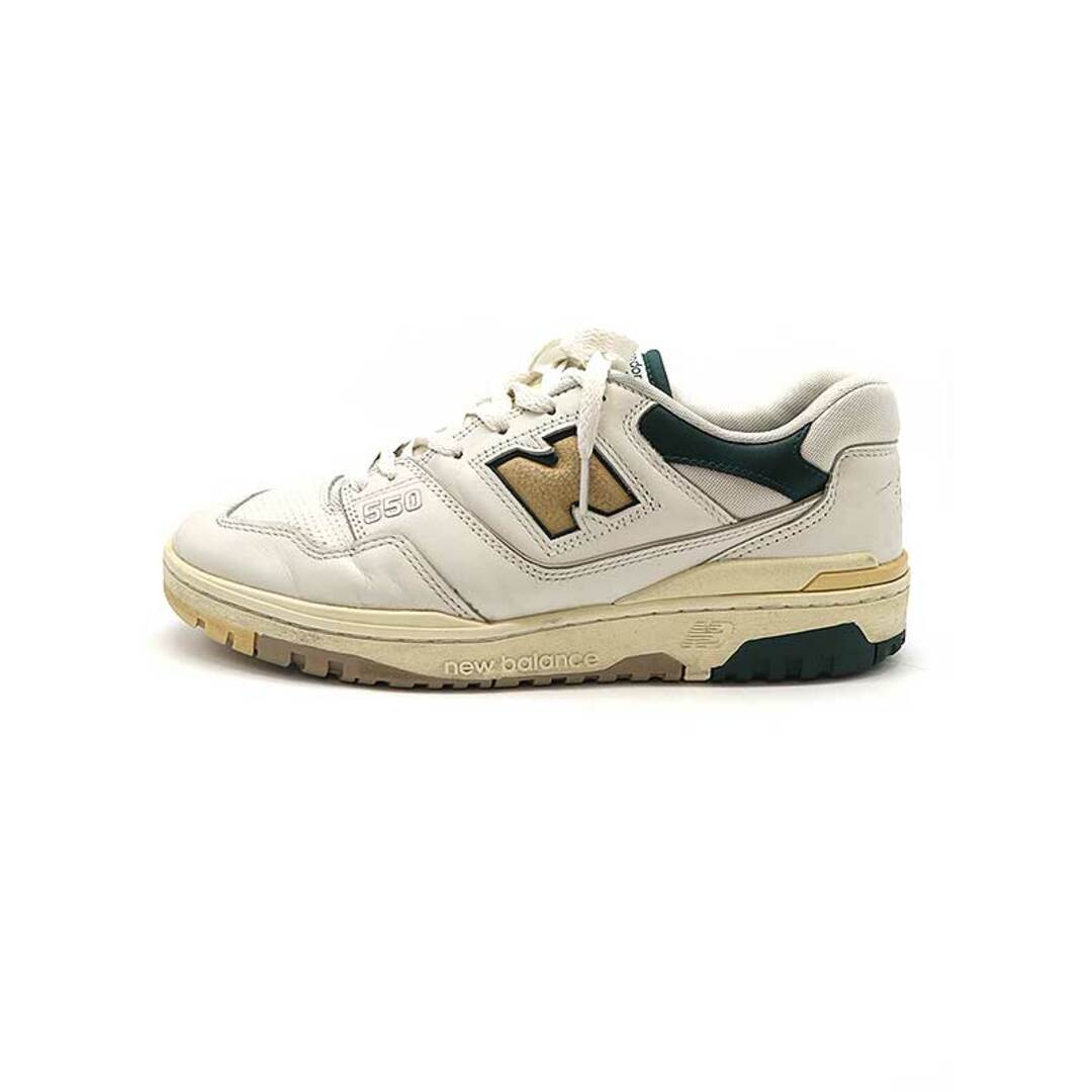 New Balance(ニューバランス)のAIME LEON DORE x New Balance エイメレオンドレ ×ニューバランス BB550A2 ローカットレザースニーカー ホワイト×グリーン 27.5cm メンズの靴/シューズ(スニーカー)の商品写真