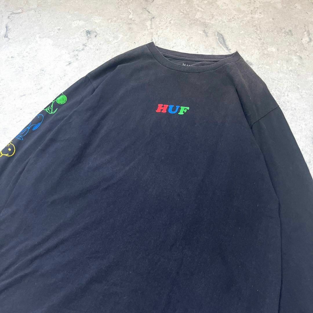 HUF(ハフ)の【HUF】サイズL スヌーピーコラボ 長袖Tシャツ ロンT 黒ブラック ハフ メンズのトップス(Tシャツ/カットソー(七分/長袖))の商品写真