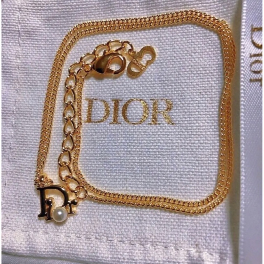 Dior パール ネックレス ゴールド ロゴ 可愛い 華奢 人気ネックレス