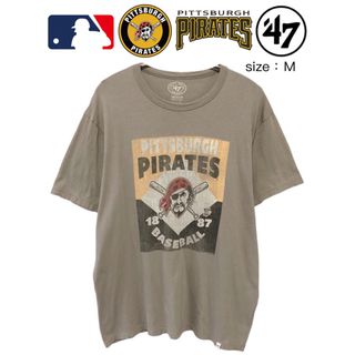 フォーティセブン(47 Brand)のMLB　ピッツバーグ・パイレーツ　Tシャツ　M　グレージュ　USA古着(Tシャツ/カットソー(半袖/袖なし))