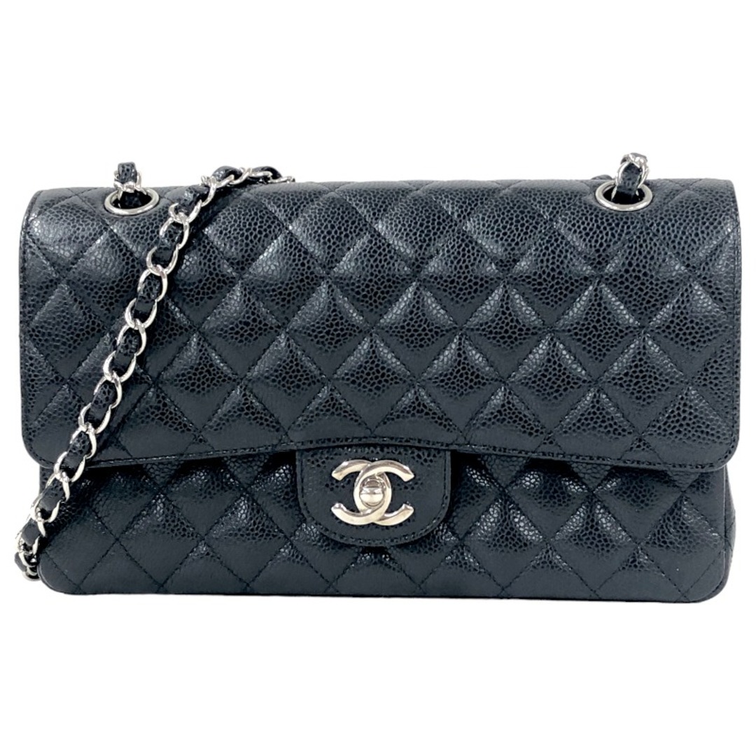 約25cm高さシャネル CHANEL マトラッセ25 A01112 12番台 ブラック シルバー金具 キャビアスキン レディース ショルダーバッグ