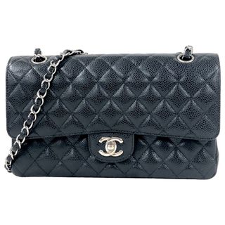 シャネル(CHANEL)の　シャネル CHANEL マトラッセ25 A01112 12番台 ブラック シルバー金具 キャビアスキン レディース ショルダーバッグ(ショルダーバッグ)