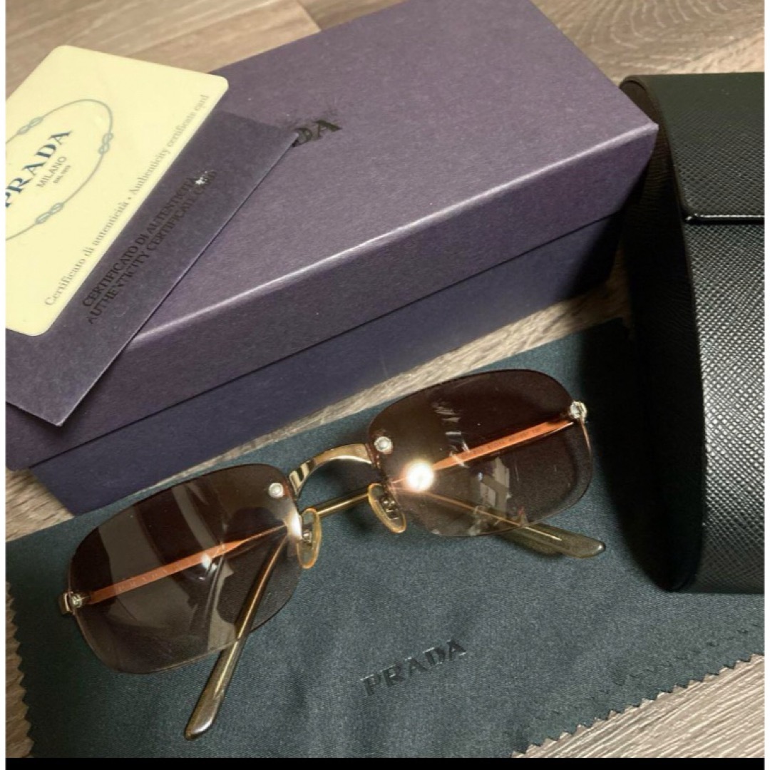 PRADA(プラダ)のPRADA サングラス SPR83G 57 19 ブラウン シルバー金具 メンズのファッション小物(サングラス/メガネ)の商品写真