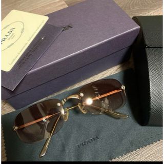 プラダ(PRADA)のPRADA サングラス SPR83G 57 19 ブラウン シルバー金具(サングラス/メガネ)