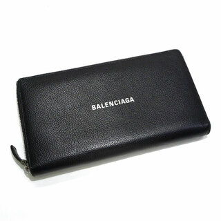バレンシアガ(Balenciaga)のBALENCIAGA ラウンドファスナー 長財布 レザー ブラック 594317(財布)