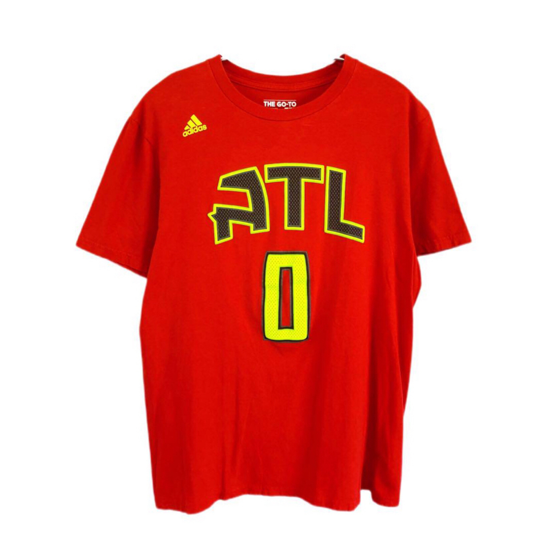 adidas(アディダス)のNBA　アトランタ・ホークス　ティーグ　0　Tシャツ　M　赤　USA古着 メンズのトップス(Tシャツ/カットソー(半袖/袖なし))の商品写真