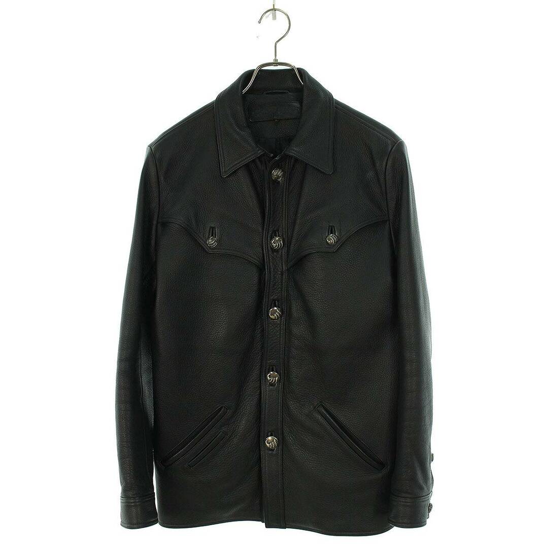 クロムハーツ HUNTING JACKET ハンティングクロウボタンレザージャケット メンズ L