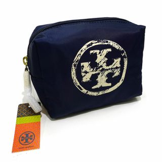 トリーバーチ(Tory Burch)のTORY BURCH コスメポーチ 化粧ポーチ ナイロン ネイビー(ポーチ)