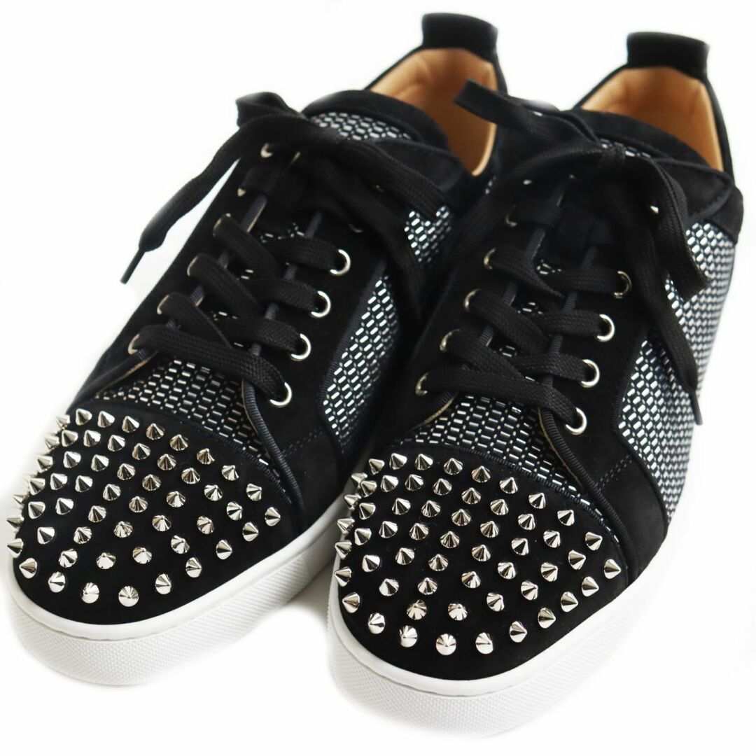 Christian Louboutin - 未使用品●クリスチャンルブタン LOUIS JUNIOR SPIKES ORLATO FLAT/ルイスジュニア 1210852 スパイクスタッズ スニーカー 黒×銀 44 伊製