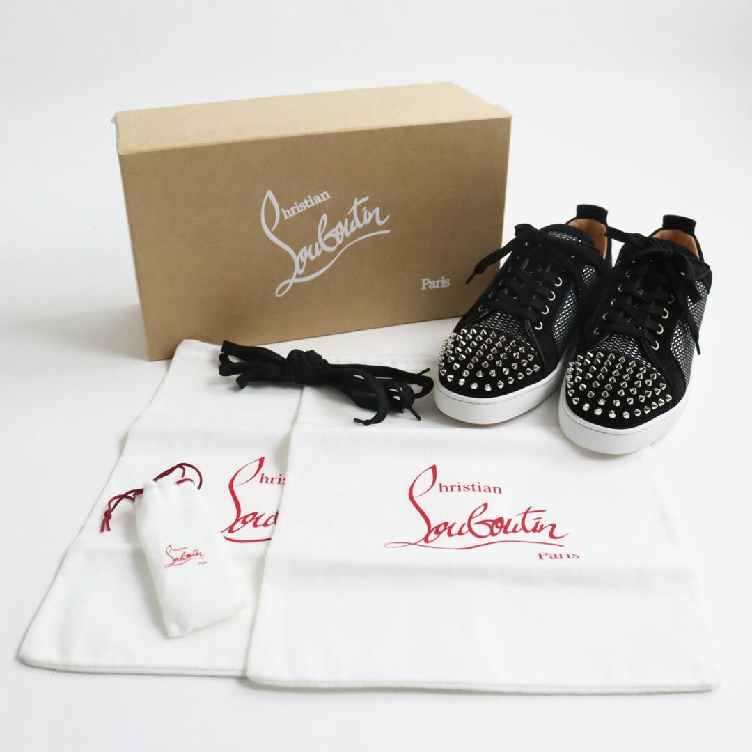 Christian Louboutin(クリスチャンルブタン)の未使用品●クリスチャンルブタン LOUIS JUNIOR SPIKES ORLATO FLAT/ルイスジュニア 1210852 スパイクスタッズ スニーカー 黒×銀 44 伊製 メンズの靴/シューズ(スニーカー)の商品写真