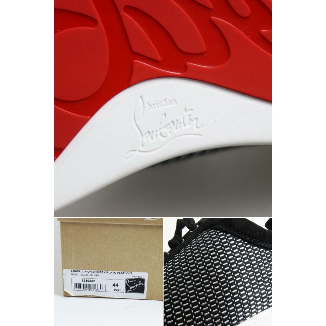 Christian Louboutin(クリスチャンルブタン)の未使用品●クリスチャンルブタン LOUIS JUNIOR SPIKES ORLATO FLAT/ルイスジュニア 1210852 スパイクスタッズ スニーカー 黒×銀 44 伊製 メンズの靴/シューズ(スニーカー)の商品写真