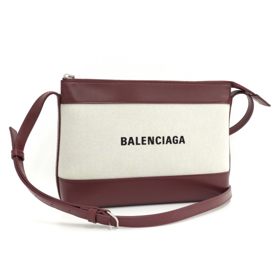 BALENCIAGA ショルダーバッグ レザー キャンバス ボルドーレザーキャンバスサイズ