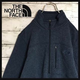 ザノースフェイス(THE NORTH FACE)の【あったか裏起毛】ノースフェイス 刺繍ロゴ入りフリース 人気 ネイビーK703(その他)