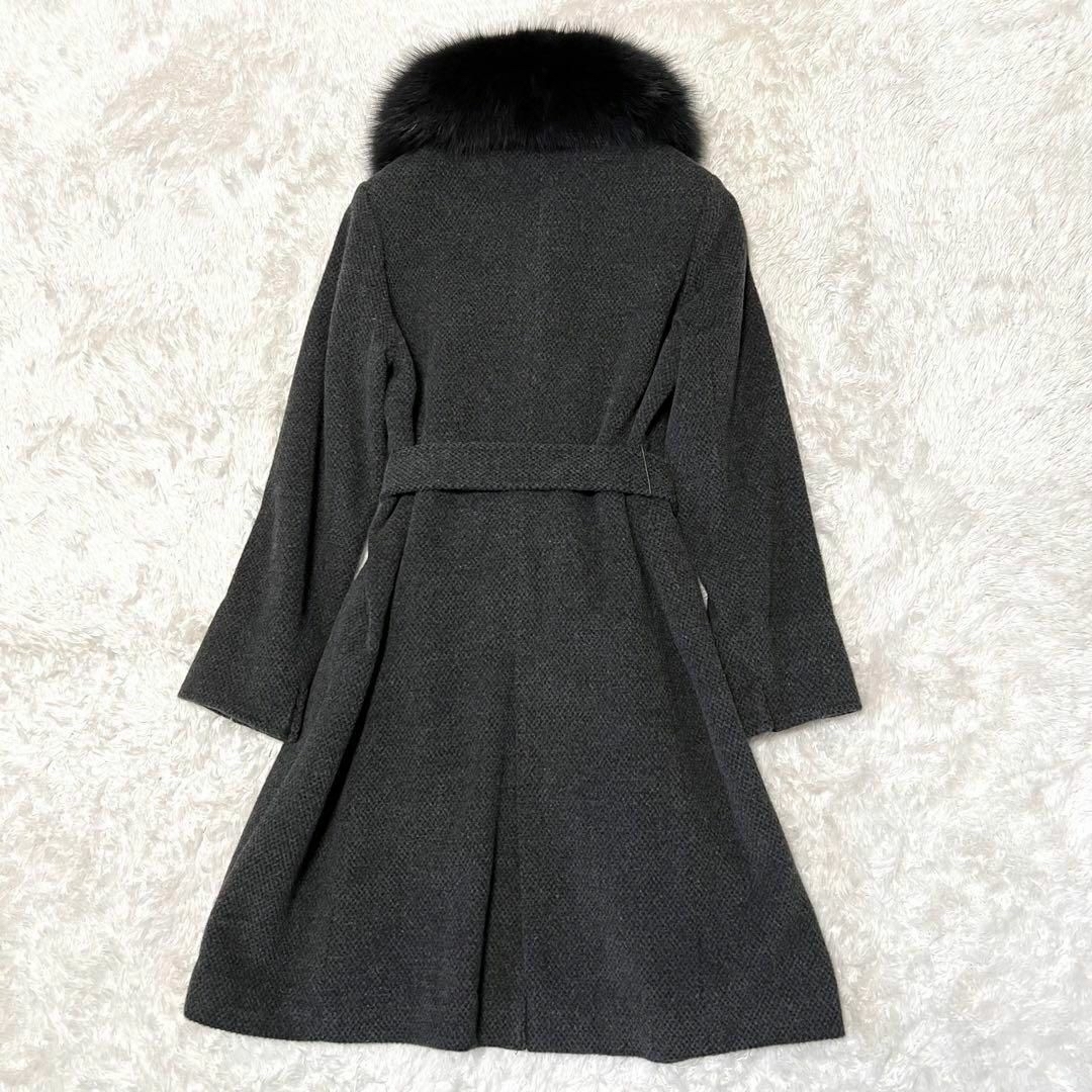 ジャケット/アウターソフール 羊毛×アンゴラ ロングコート ブルー