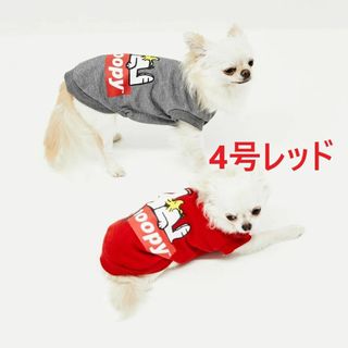 ピーナッツ(PEANUTS)のPEANUTS スヌーピーおやすみクルー 犬服　4号　レッド(犬)