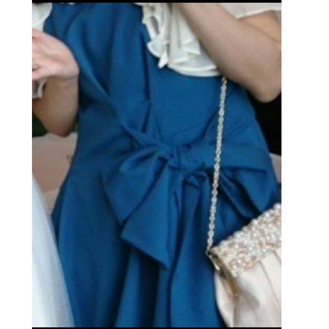 anatelier(アナトリエ)のアナトリエ　パーティードレス　フォーマル　結婚式　二次会　青　緑　ワンピース レディースのフォーマル/ドレス(ミディアムドレス)の商品写真