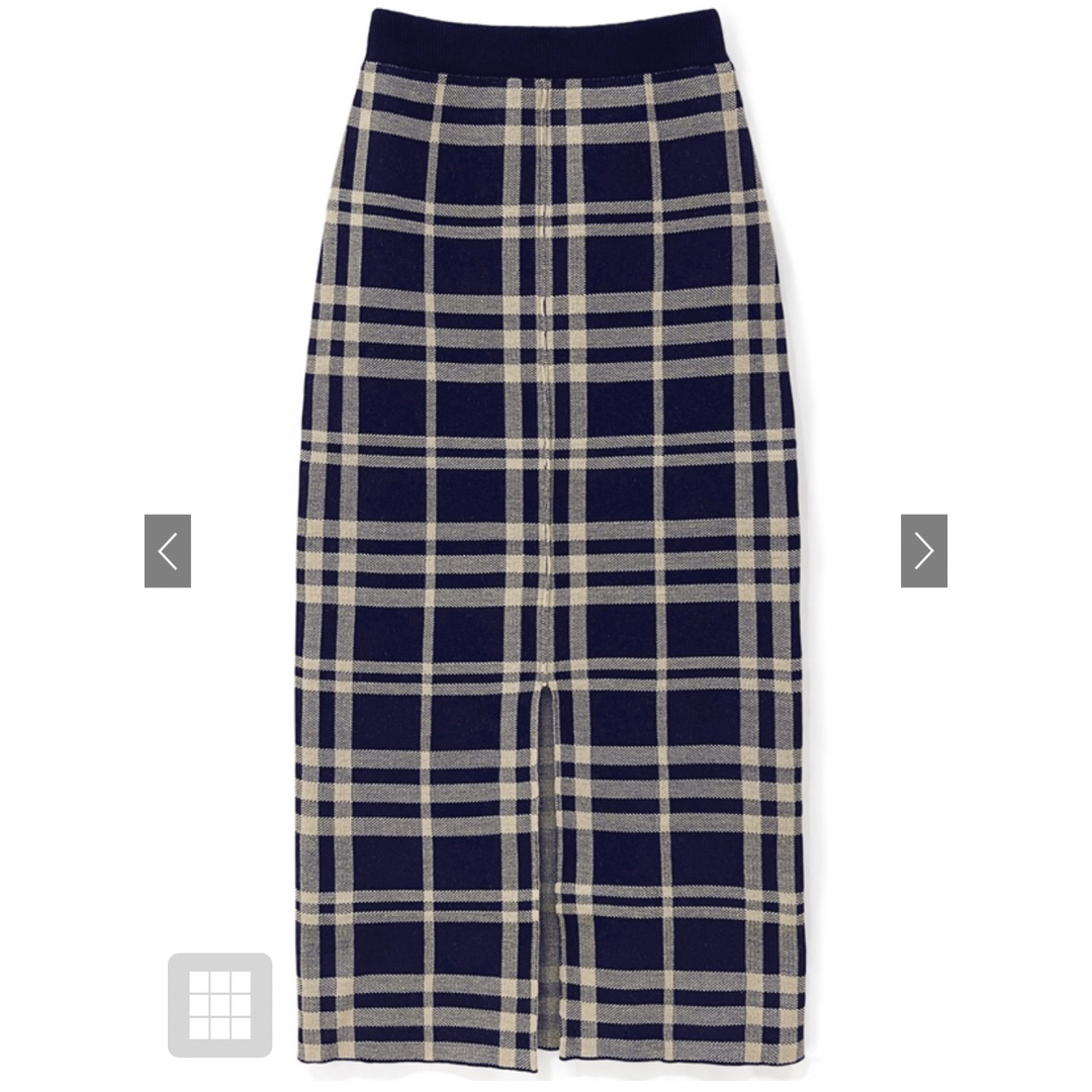 GRL(グレイル)のチェック柄スリットニットタイトスカート レディースのスカート(ロングスカート)の商品写真