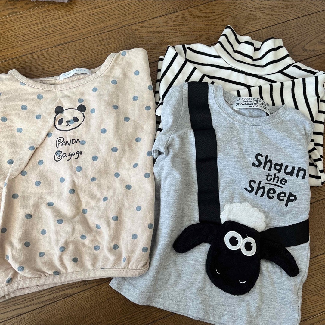 大特価✴︎トップス3点セット　100センチ キッズ/ベビー/マタニティのキッズ服女の子用(90cm~)(Tシャツ/カットソー)の商品写真