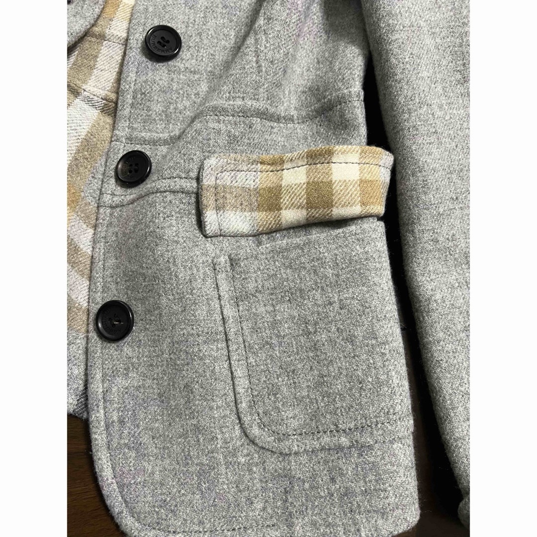 BURBERRY(バーバリー)の【美品】BURBERRY カシミア混ラビットファーコートグレー★レディース ML レディースのジャケット/アウター(毛皮/ファーコート)の商品写真