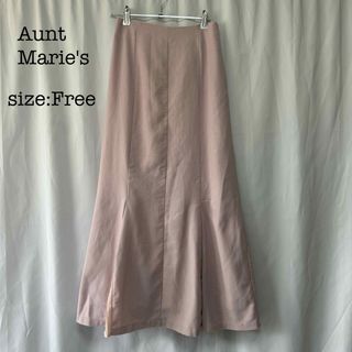 アントマリーズ(Aunt Marie's)のAunt marie’s リネンブレンドプリーツスカート フリーサイズ(ロングスカート)