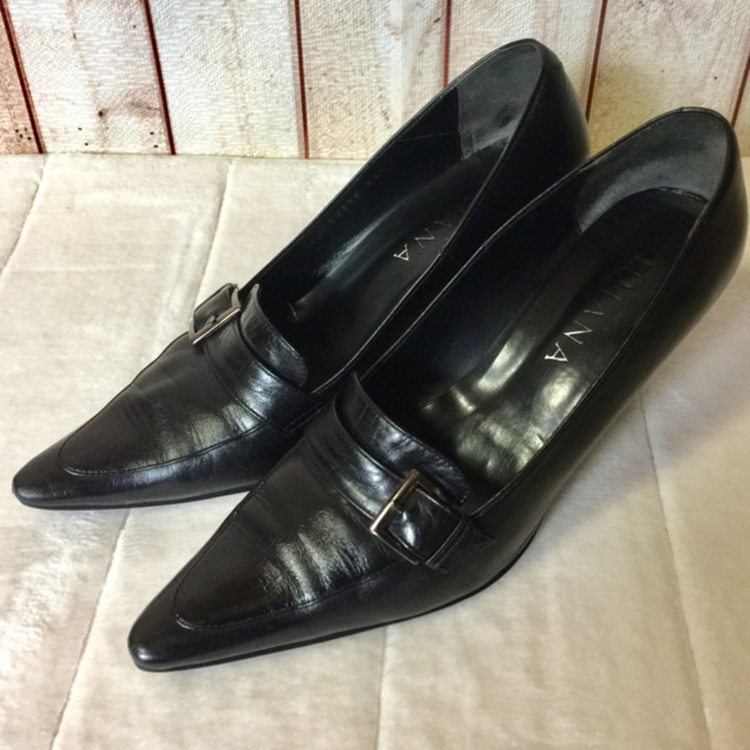 DIANA(ダイアナ)のDIANA ダイアナ レザー パンプス ハイヒール 黒 23.5cm レディースの靴/シューズ(ハイヒール/パンプス)の商品写真