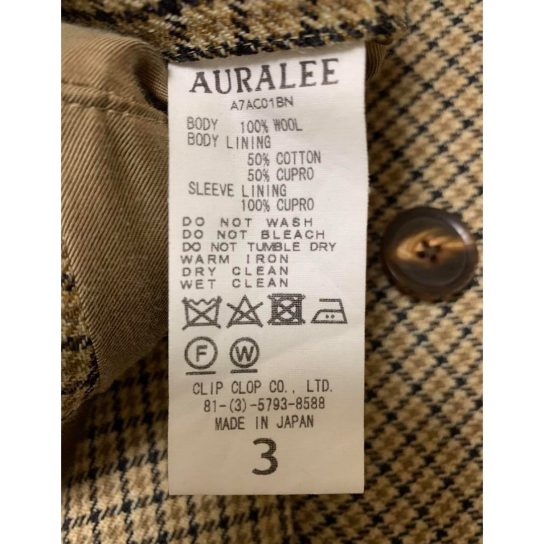 AURALEE 17AW DOUBLE FACE CHECK LONG COAT メンズのジャケット/アウター(チェスターコート)の商品写真