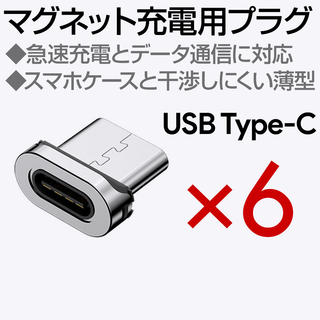 マグネット充電ケーブル専用端子 Type-C 6個(PC周辺機器)