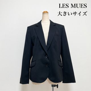 LES MUES ジャケット 黒 17号 4L 大きいサイズ お仕事 セレモニー(テーラードジャケット)