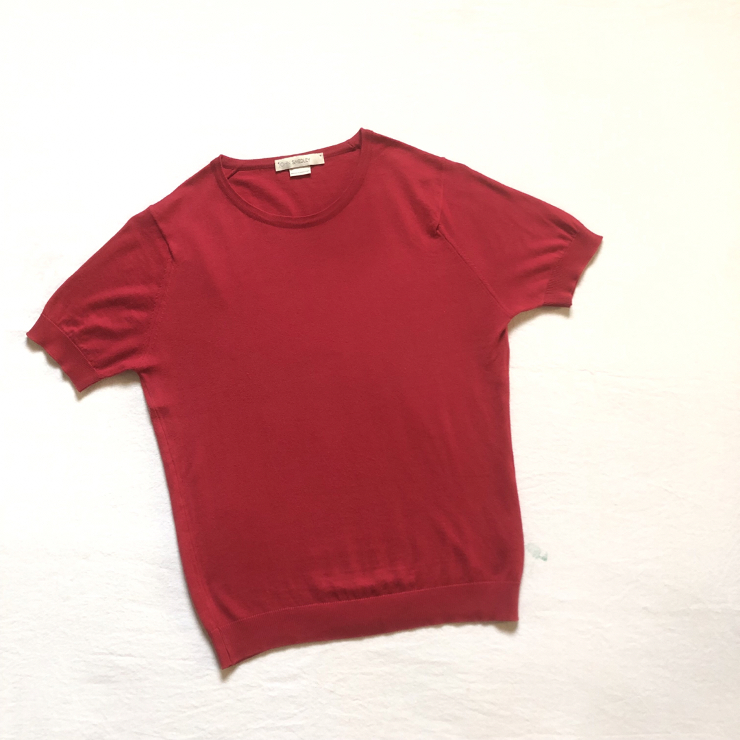 JOHN SMEDLEY(ジョンスメドレー)のJOHN SMEDLEY レディース 半袖コットンクルーネックニット tシャツ レディースのトップス(カットソー(半袖/袖なし))の商品写真