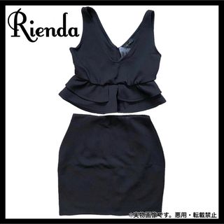 リエンダ(rienda)のrienda ペプラム トップス ミニ スカート セットアップ ツーピース (ミニワンピース)