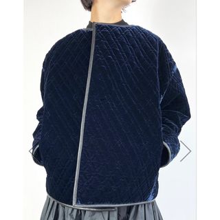 Gaia velvet quilt navy ガイア ベルベットキルト 新品