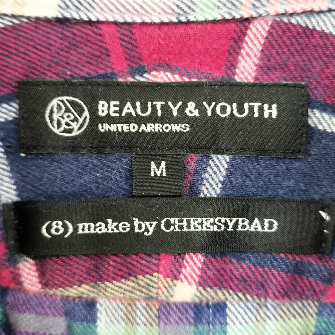 BEAUTY&YOUTH UNITED ARROWS(ビューティアンドユースユナイテッドアローズ)の【レアデザイン】BEAUTY&YOUTH ネルシャツ 切り返し プリント メンズのトップス(シャツ)の商品写真