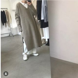 アギュー(ARGUE)のargue Knit dress moca beige ＊(ロングワンピース/マキシワンピース)