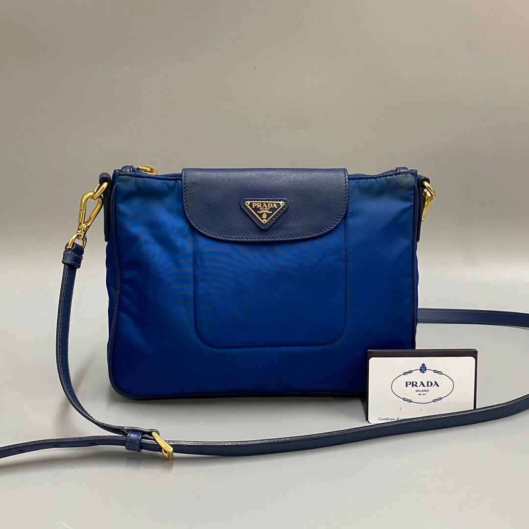 PRADA - 美品 カード付 PRADA プラダ 三角ロゴ 金具 ナイロン