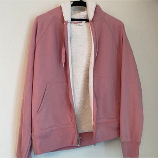 ギャップ(GAP)のGAP 裏ボアパーカー　ピンク　レディース　L(パーカー)